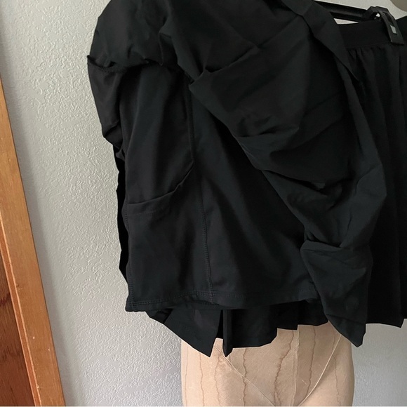 COTTON ON sz 12 BLACK Curve Match Point Pleated Skort Tennis Skirt w/ Shorts - Picture 3 of 6